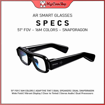 SPECS AR SMART GLASSES DUAL SNAPDRAGON 51° FOV 16M COLORS ADAPTIVE TINT