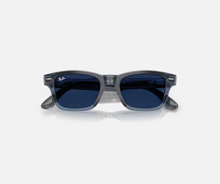 RAY-BAN META AUDIO BURBANK SHINY TRANSPARENT BLUE CLEAR/SAPPHIRE TRANSITIONS