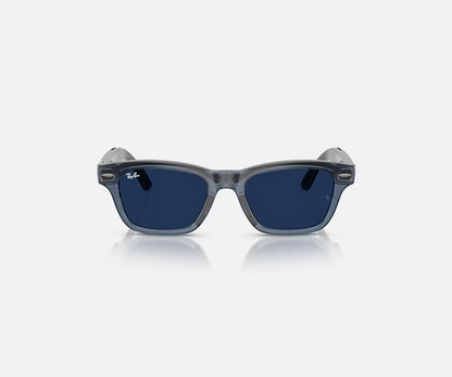 RAY-BAN META AUDIO BURBANK SHINY TRANSPARENT BLUE CLEAR/SAPPHIRE TRANSITIONS