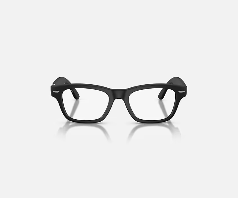 RAY-BAN META AUDIO BURBANK MATTE SOLID BLACK CLEAR BLUE-VIOLET LENS