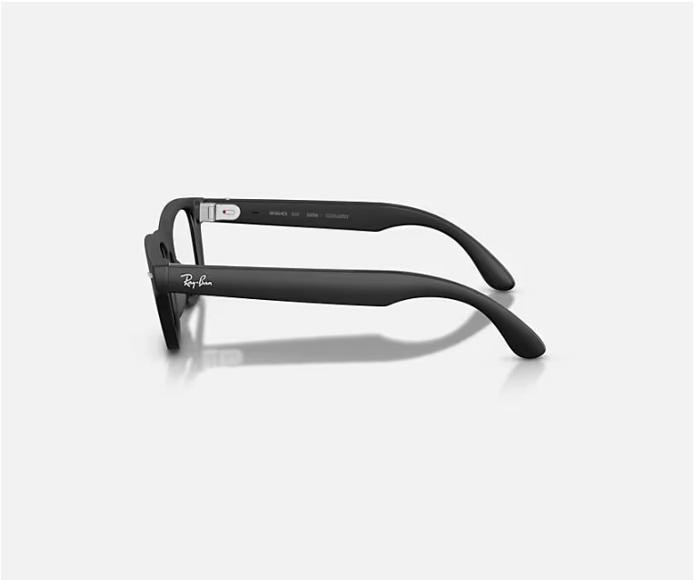 RAY-BAN META AUDIO BURBANK MATTE SOLID BLACK CLEAR BLUE-VIOLET LENS
