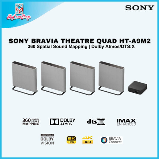SONY HT-A9M2 BRAVIA THEATRE QUAD 360 SPATIAL SOUND MAPPING DOLBY ATMOS DTS X
