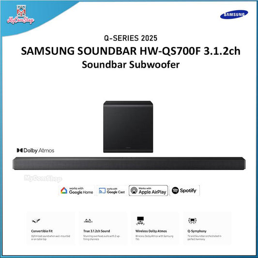 SAMSUNG Q-SERIES 2025 SOUNDBAR HW-QS700F 3.1.2CH DOLBY ATMOS SMART SOUNDBAR SUBWOOFER BLUETOOTH WIRELESS SPEAKERS