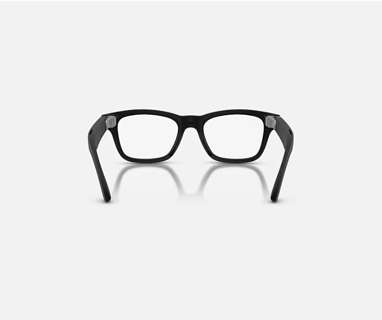 RAY-BAN META AUDIO BURBANK MATTE SOLID BLACK CLEAR BLUE-VIOLET LENS