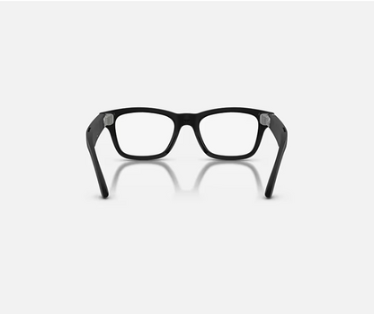 RAY-BAN META AUDIO BURBANK MATTE SOLID BLACK CLEAR BLUE-VIOLET LENS
