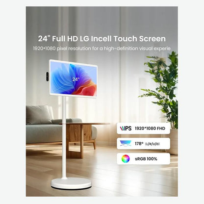 APOLOSIGN 24 INCH SMART PORTABLE TV FHD TOUCHSCREEN ANDROID 16 GEMINI AI 8MP CAMERA