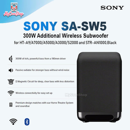 SONY SA-SW5 300W ADDITIONAL WIRELESS SUBWOOFER SUPPORT HOME THEATER