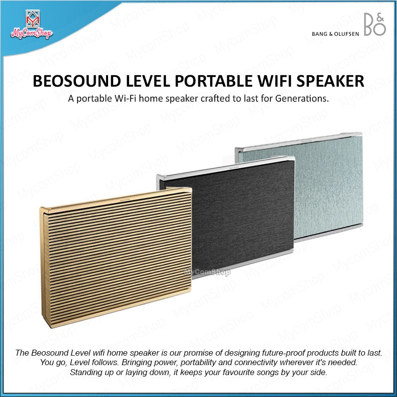 BANG & OLUFSEN BEOSOUND LEVEL PORTABLE SPEAKER WIRELESS BLUETOOTH WIFI WATERPROOF