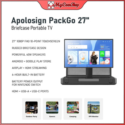 APOLOSIGN PACKGO 27 INCH BRIEFCASE PORTABLE TV 1080P FHD TOUCHSCREEN ANDROID