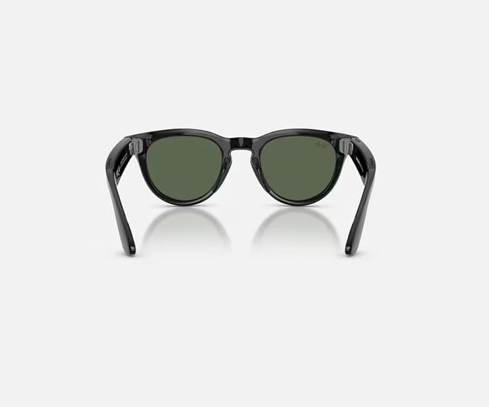 RAY-BAN META HEADLINER AI SUNGLASSES GEN 2 STANDARD LENSES HIGH BRIDGE FIT WITH SHINY BLACK G-15 GREEN LENSES