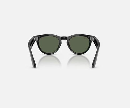 RAY-BAN META HEADLINER AI SUNGLASSES GEN 2 STANDARD LENSES HIGH BRIDGE FIT WITH SHINY BLACK G-15 GREEN LENSES