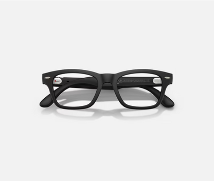 RAY-BAN META AUDIO BURBANK MATTE SOLID BLACK CLEAR BLUE-VIOLET LENS