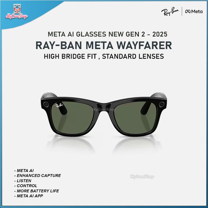 RAY-BAN META WAYFARER AI SUNGLASSES GEN 2 STANDARD LENSES HIGH BRIDGE FIT
