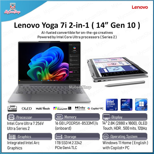 LENOVO YOGA 7I 2-IN-1 GEN 10 ULTRA 7 256V 16GB RAM 1TB SSD INTEL ARC 14" 2.8K OLED MULTI TOUCH