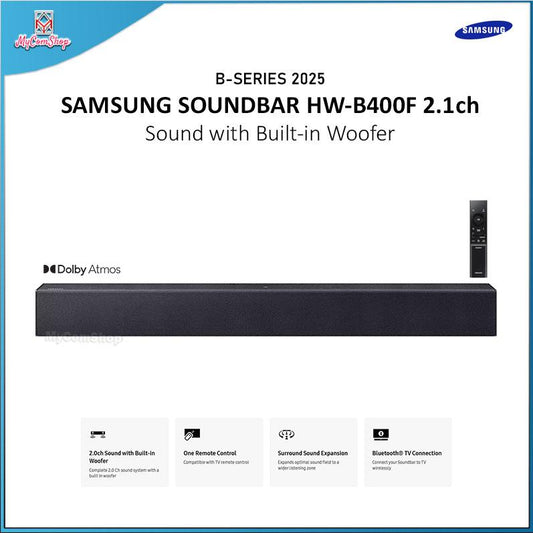 SAMSUNG B-SERIES 2025 SOUNDBAR HW-B400F 2.1CH MAIN SOUNDBAR BLUETOOTH TV CONNECTION