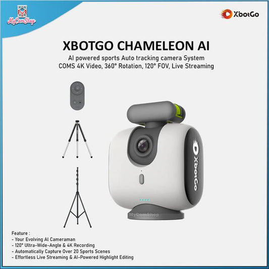 XBOTGO CHAMELON AI CAMERA SPORTS AUTOMATIC ULTRAWIDE 4K 360 ROTATION ALL-INCLUSIVE BUNDLE