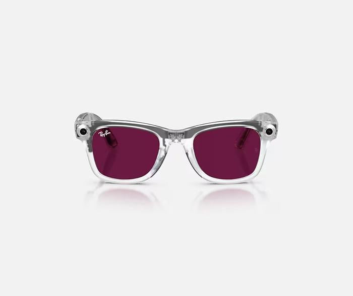 RAY-BAN META WAYFARER LIMITED EDITION META AI GLASSES GEN 2 MATTE TRANSPARENT FRAME TRANSITIONS RUBY LENSES