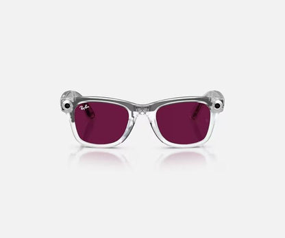 RAY-BAN META WAYFARER LIMITED EDITION META AI GLASSES GEN 2 MATTE TRANSPARENT FRAME TRANSITIONS RUBY LENSES